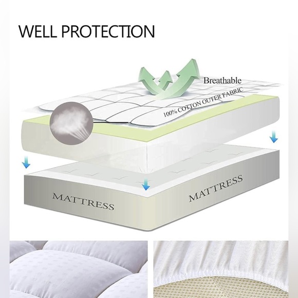 Easeland Mattress Pad - Queen Deep Pocket - Picture 3 of 9